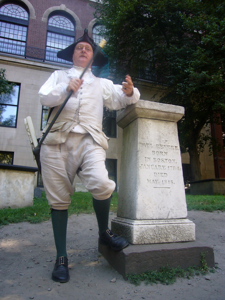 Our tour guide at the grave of Paul Revere at the Granary Burying Ground