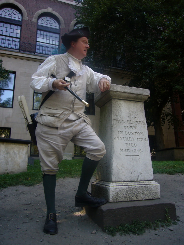 Our tour guide at the grave of Paul Revere at the Granary Burying Ground