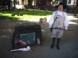 Our tour guide at the grave of Samuel Adams at the Granary Burying Ground