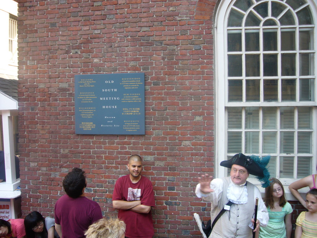 Our tour guide at the Old South Meeting House