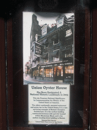 Sign on the Ye Olde Union Oyster House restaurant