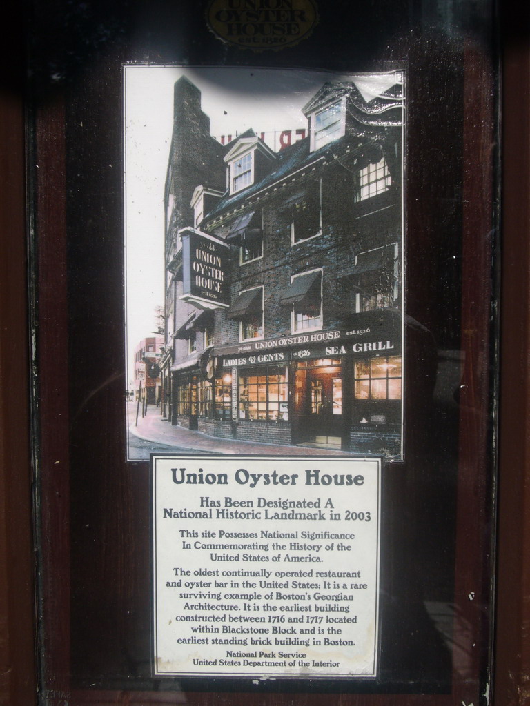 Sign on the Ye Olde Union Oyster House restaurant