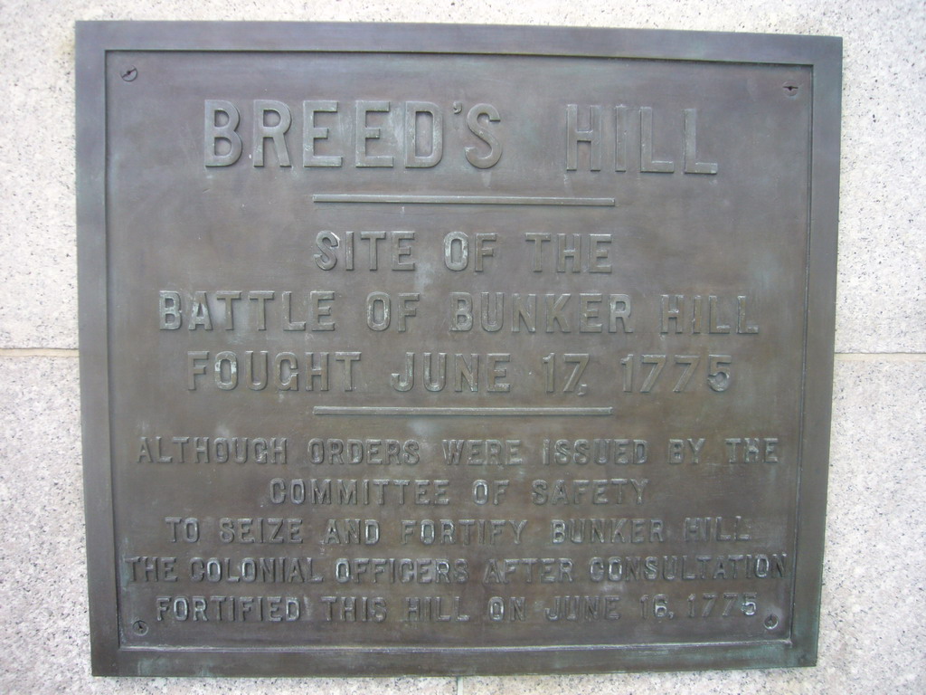 Wall inscription on Breed`s Hill