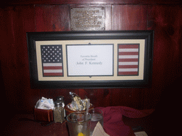 The favorite booth of president John F. Kennedy, at the Ye Olde Union Oyster House restaurant