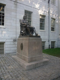 Statue of John Harvard, in front of University Hall, at Harvard