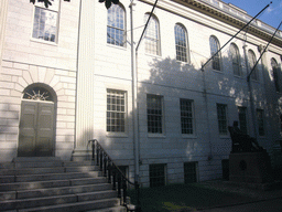 University Hall, with the statue of John Harvard, at Harvard