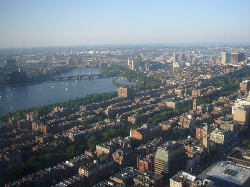 View from the Prudential Tower on the Back Bay and the Longfellow Bridge