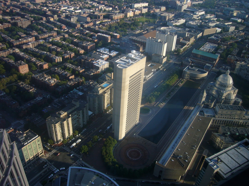 View from the Prudential Tower on the Christian Science Center and the Church of Christ, Scientist