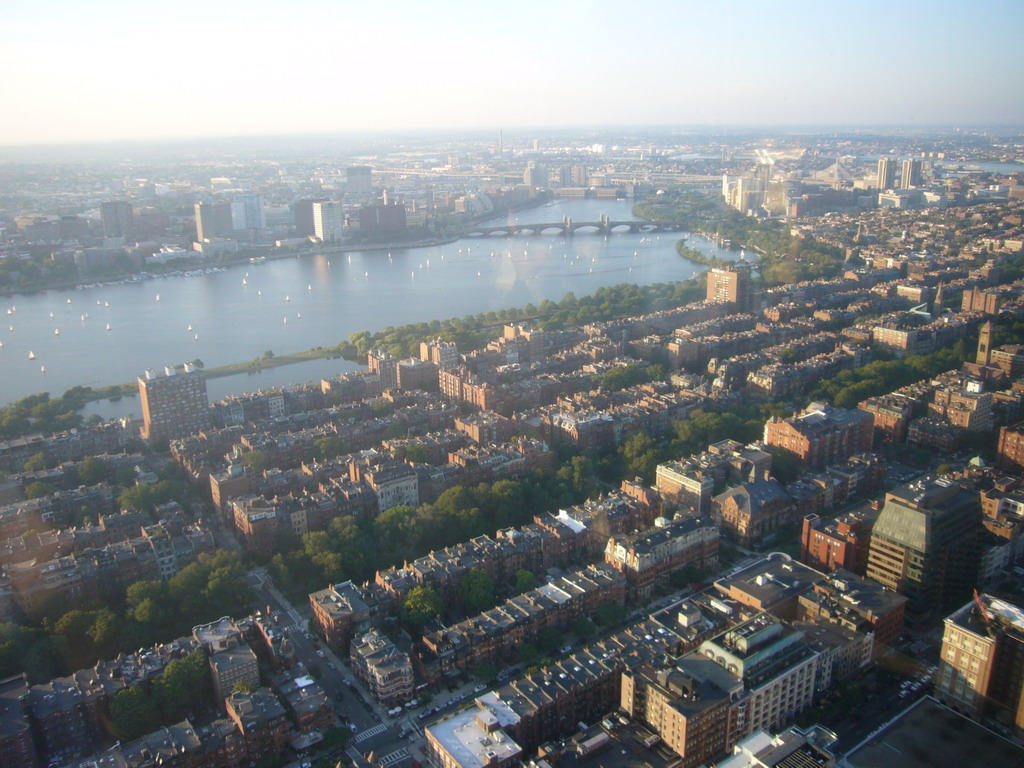 View from the Prudential Tower on the Back Bay, the Longfellow Bridge and the Charles River