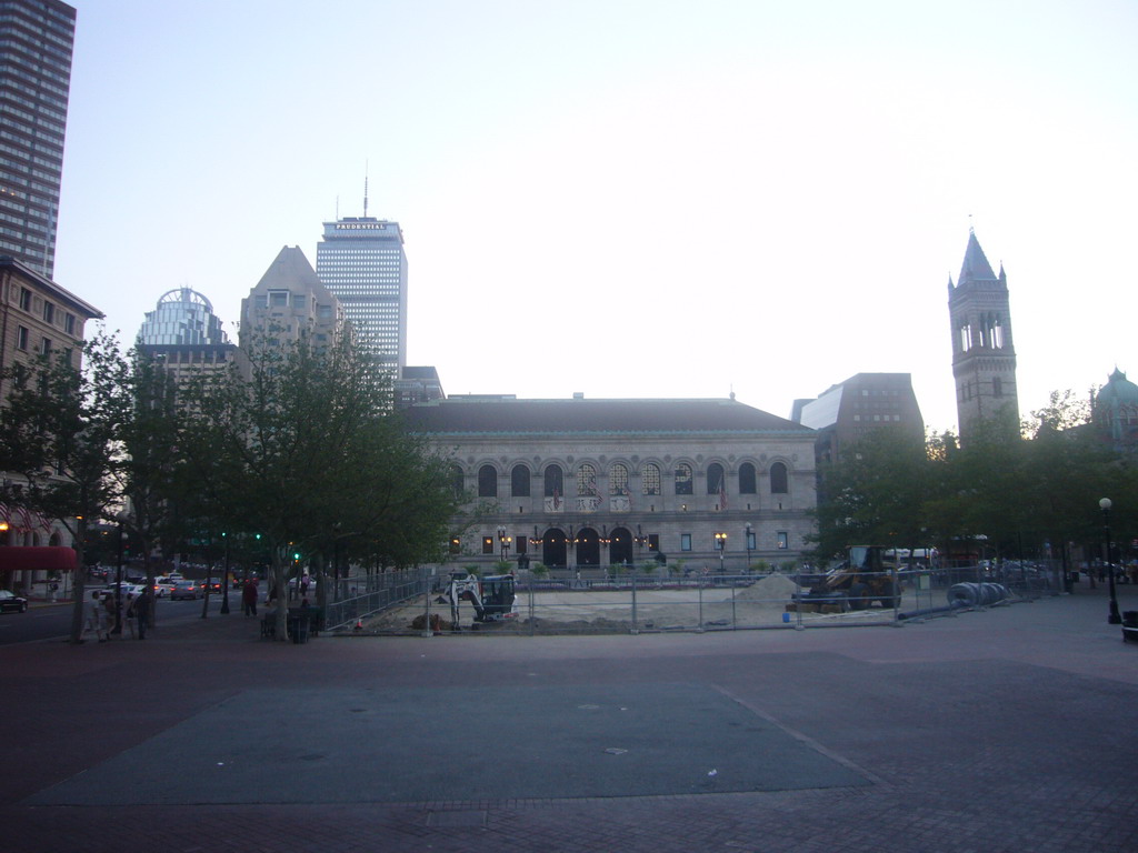 The Boston Public Library, the Old South Church, the Prudential Tower and 111 Huntington Avenue
