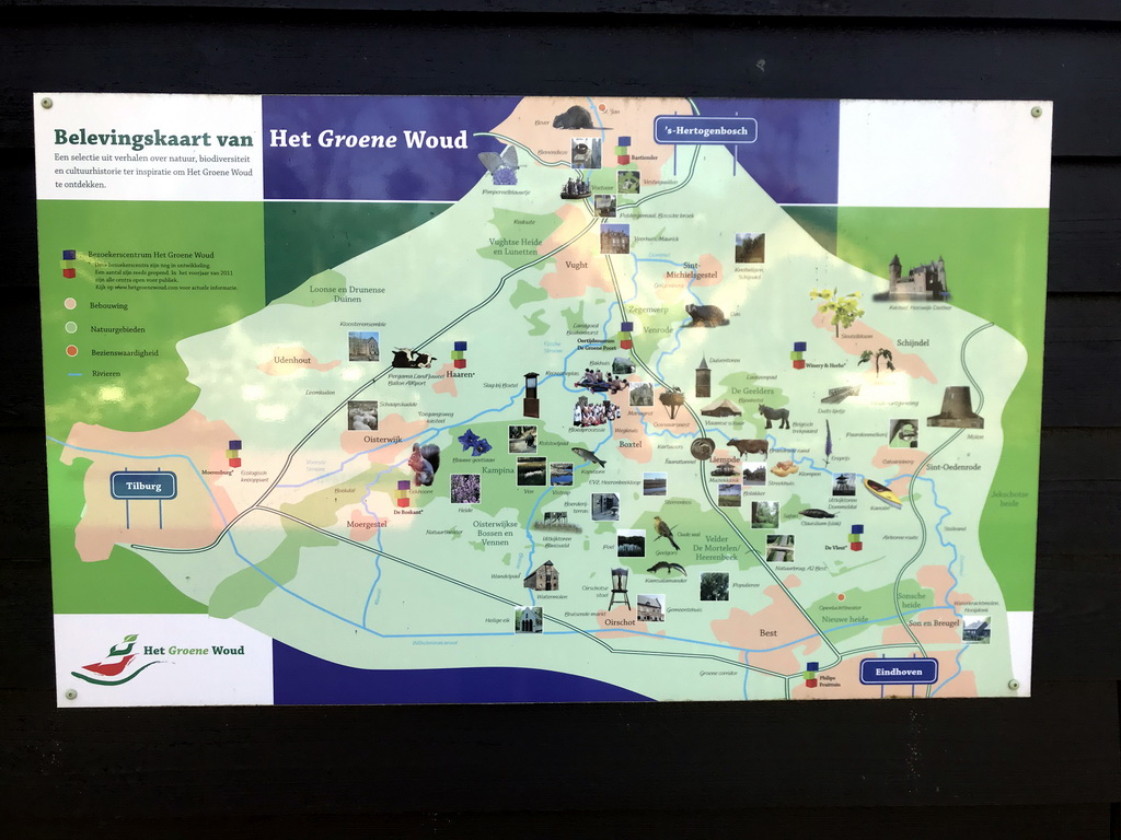 Map of the Groene Woud area, at the entrance to the Oertijdmuseum at the Bosscheweg street