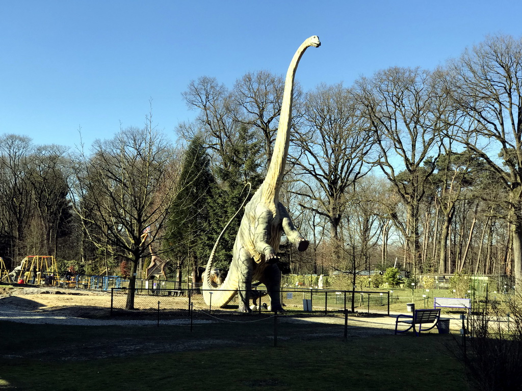 Statue of a Diplodocus in the Garden of the Oertijdmuseum