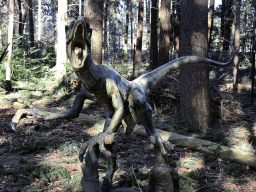 Statue of a Dinosaur in the Oertijdwoud forest of the Oertijdmuseum