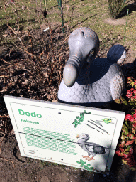 Statue of a Dodo in the Garden of the Oertijdmuseum, with explanation