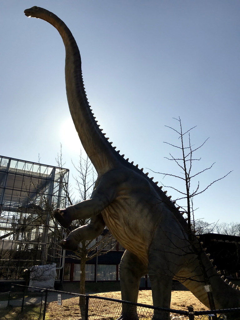 Statue of a Diplodocus in the Garden of the Oertijdmuseum