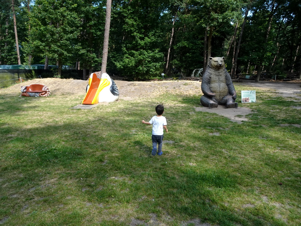 Max at the playground in the Oertijdwoud forest of the Oertijdmuseum