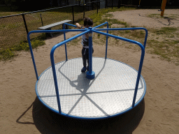 Max at the playground in the Garden of the Oertijdmuseum