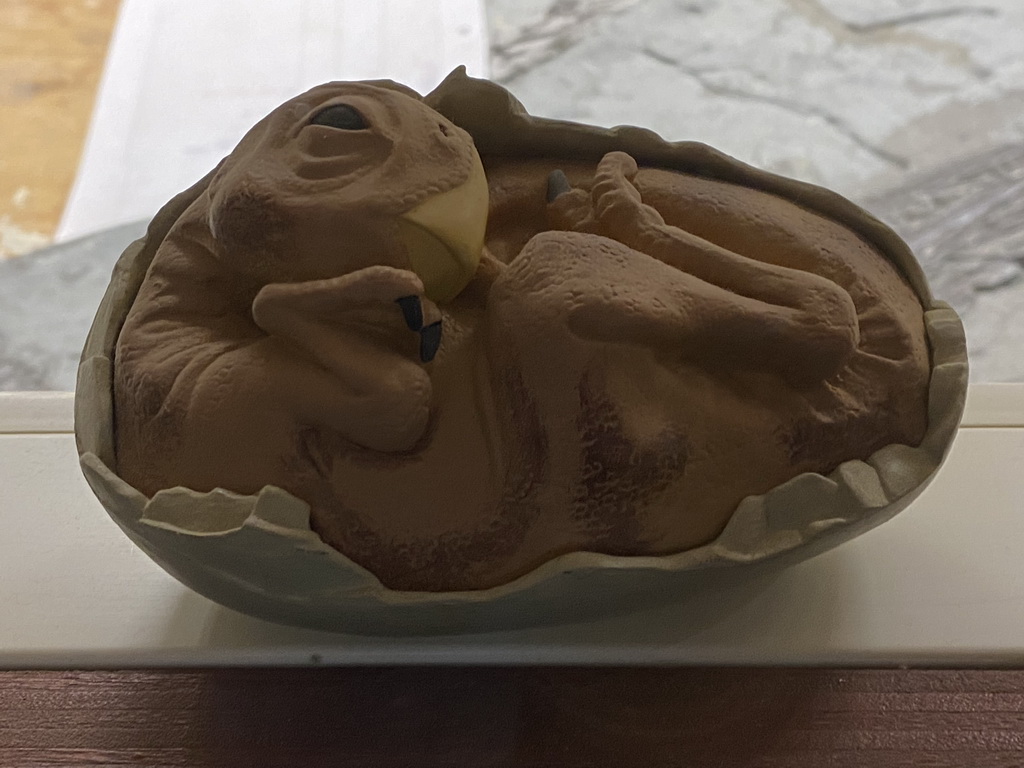 Statue of a Psittacosaurus egg and embryo at the Upper Floor of the Museum Building of the Oertijdmuseum