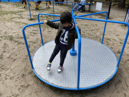 Max at the playground in the Garden of the Oertijdmuseum