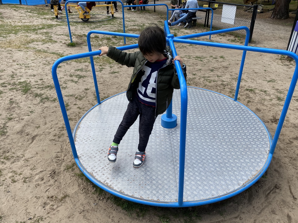 Max at the playground in the Garden of the Oertijdmuseum