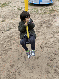 Max at the playground in the Garden of the Oertijdmuseum