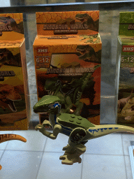 Velociraptor toy at the shop at the Lower Floor of the Museum Building of the Oertijdmuseum