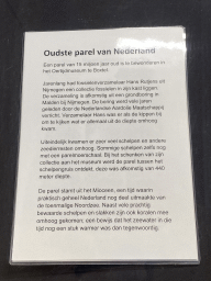 Explanation on the oldest pearl of the Netherlands, at the Upper Floor of the Museum Building of the Oertijdmuseum