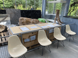 Boxes with the Dinosaur skeleton `Aurura` at the Lower Floor of the Dinohal building of the Oertijdmuseum