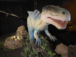 Dinosaur statue at the Upper Floor at the Museum Building of the Oertijdmuseum