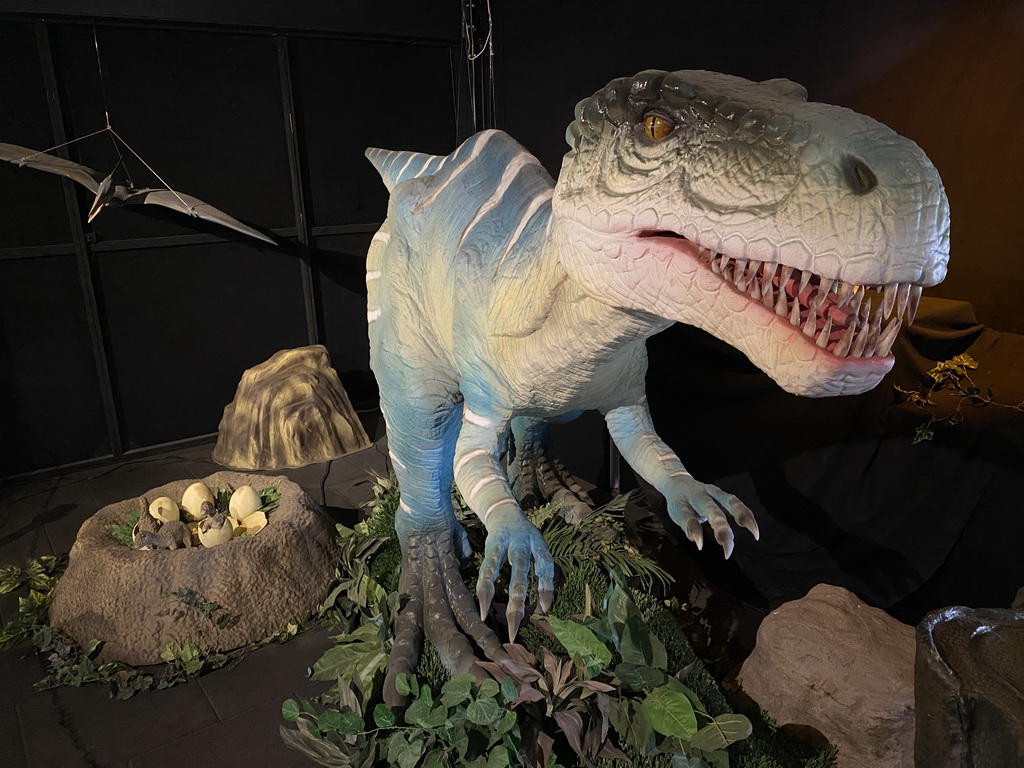 Dinosaur statue at the Upper Floor at the Museum Building of the Oertijdmuseum