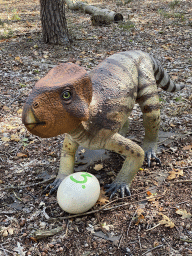 Leptoceratops statue in the Oertijdwoud forest of the Oertijdmuseum