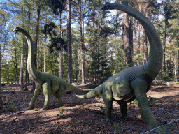 Europasaurus statues in the Oertijdwoud forest of the Oertijdmuseum