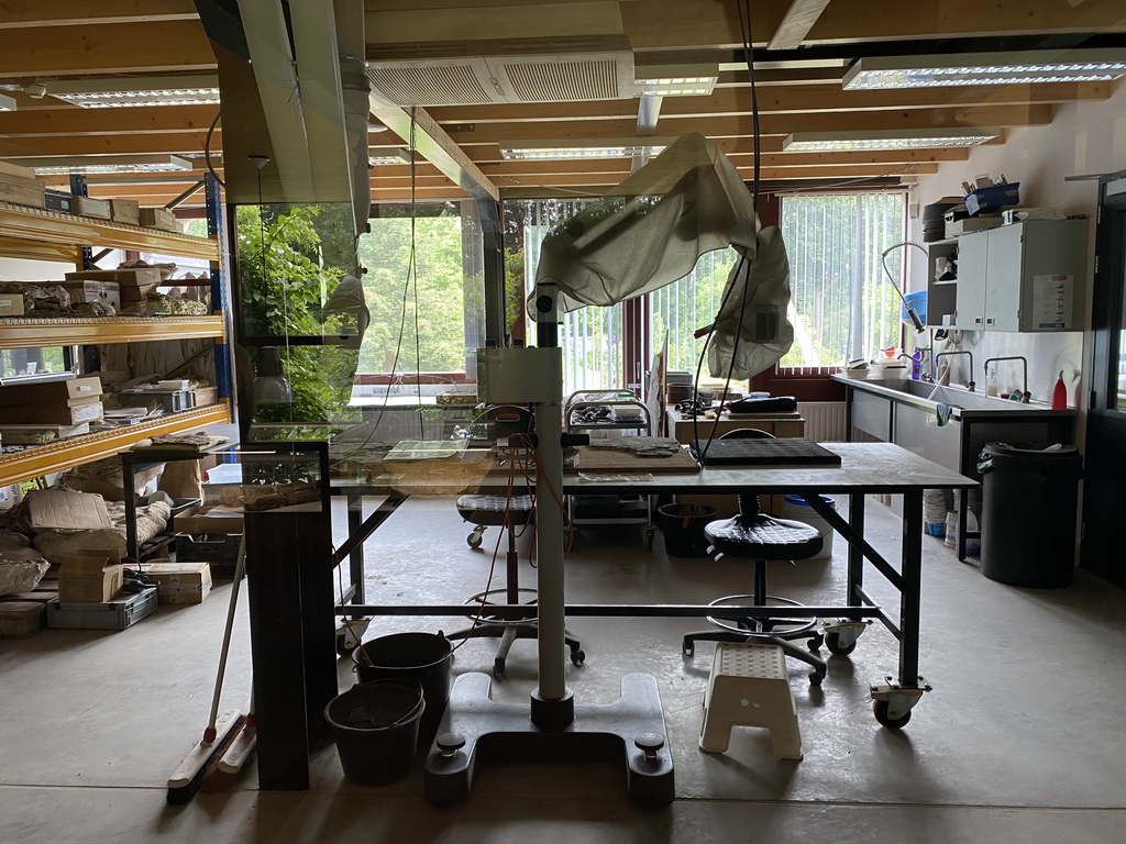 Interior of the paleontological laboratory at the Upper Floor of the Museum Building of the Oertijdmuseum