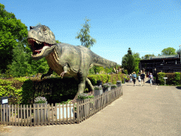 Statue of a Tyrannosaurus Rex at the entrance to the Oertijdmuseum at the Bosscheweg street