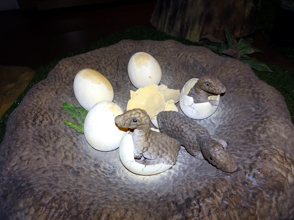 Statues of Maiasura eggs at the Lower Floor of the Museum Building of the Oertijdmuseum