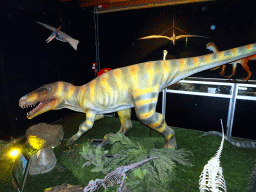 Statues and skeletons of a Herrerasaurus and other Dinosaurs at the Upper Floor of the Museum Building of the Oertijdmuseum