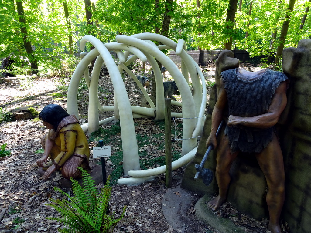 Model of a prehistoric camp site in the Oertijdwoud forest of the Oertijdmuseum