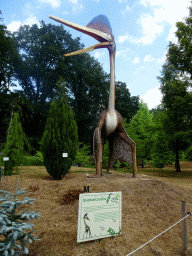 Statue of a Quetzalcoatlus in the Garden of the Oertijdmuseum, with explanation