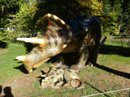 Statues of Triceratopses in the Garden of the Oertijdmuseum