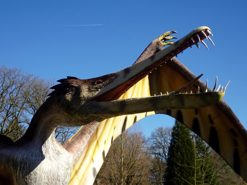 Statue of a Cearadactylus in the garden of the Oertijdmuseum, viewed from the entrance at the Bosscheweg street