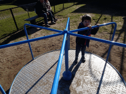 Max at the playground in the Garden of the Oertijdmuseum