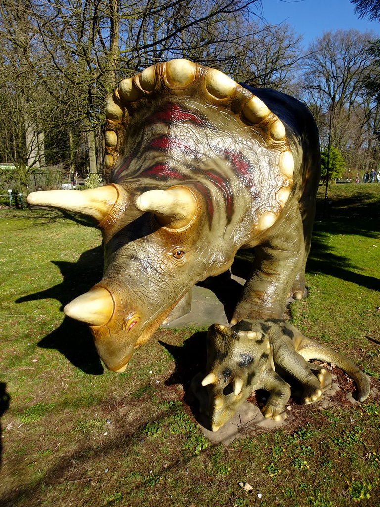 Triceratops statues in the Garden of the Oertijdmuseum