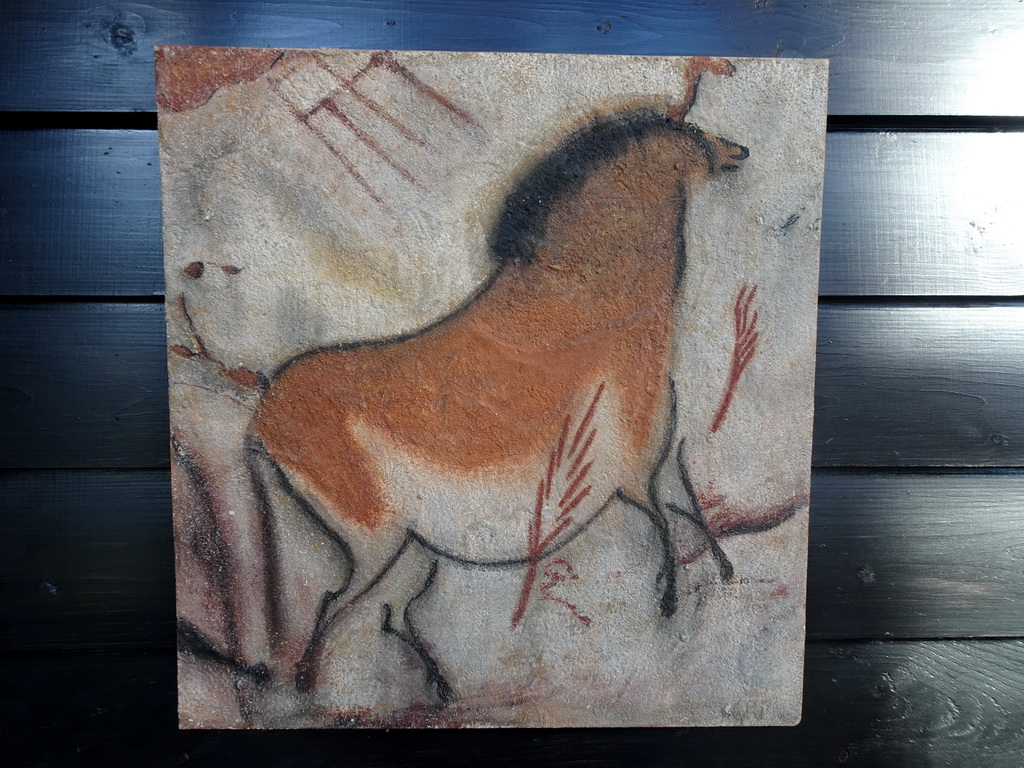 Cave painting in the hallway from the Dinohal building to the Museum building of the Oertijdmuseum