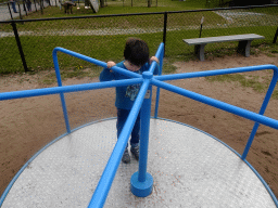 Max at the playground in the Garden of the Oertijdmuseum