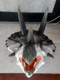 Statue of the head of a Triceratops in the restaurant at the Lower Floor of the Museum building