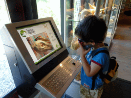 Max playing a game with 3D glasses at the Upper Floor of the Museum Building of the Oertijdmuseum