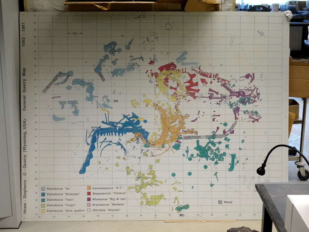 General Quarry Map at the paleontological laboratory at the Upper Floor of the Museum Building of the Oertijdmuseum