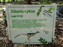 Explanation on the Albertonykus in the Oertijdwoud forest of the Oertijdmuseum