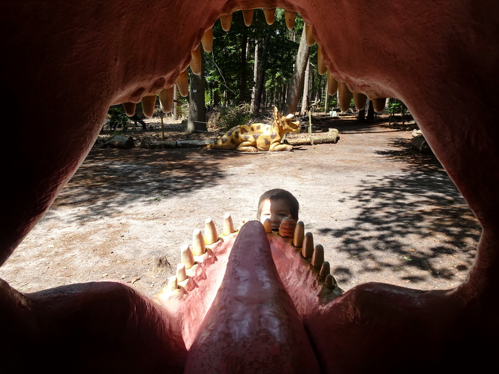 Max in the Oertijdwoud forest of the Oertijdmuseum, viewed from the head of a Dinosaur