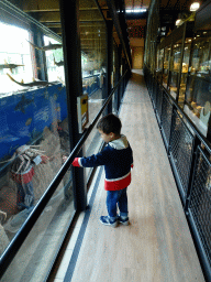 Max at the walkway from the Lower Floor to the Upper Floor at the Museum Building of the Oertijdmuseum
